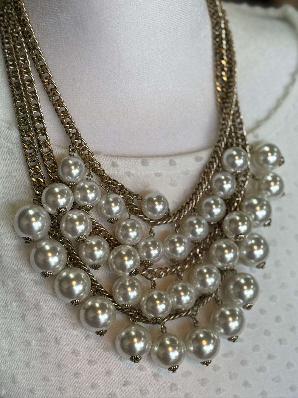 Laundry By Shelli Segal Gold-Tone Multi-Strand Pearl Necklace